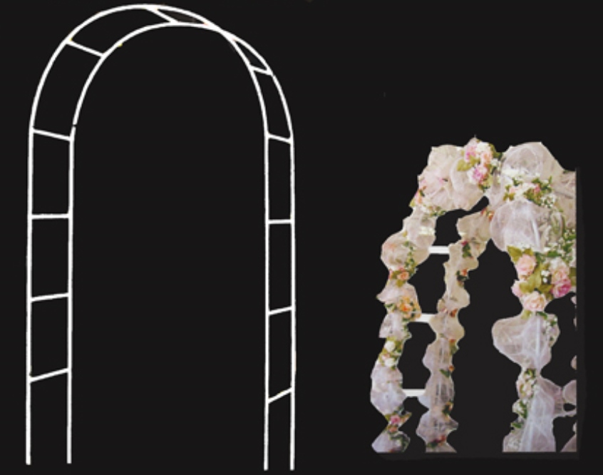  7158 White Metal  Wedding  Arch  55 W x 90 H out of stock 
