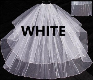 21851V (OUT OF STOCK) Veil with Pearl & Rhinestone