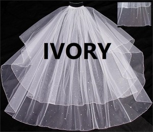 21851V (OUT OF STOCK) Veil with Pearl & Rhinestone